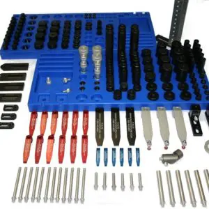 Modular fixture kit with each component laid out