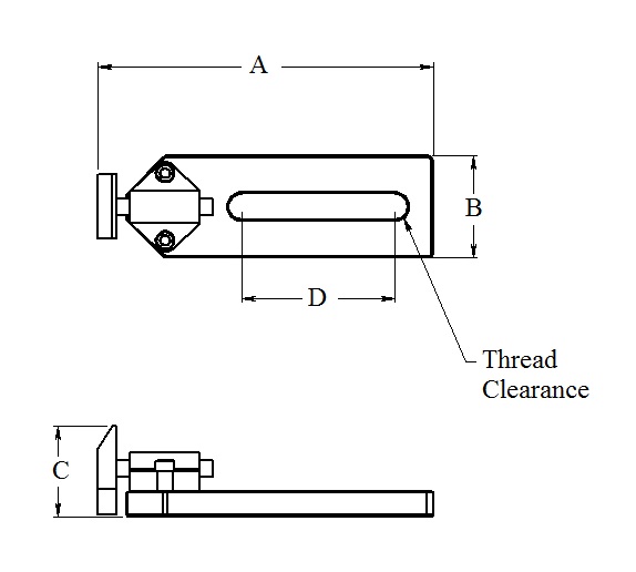 A diagram showcasing the thread clearance, length, and width of Rayco's R20 SLPC spring loading device